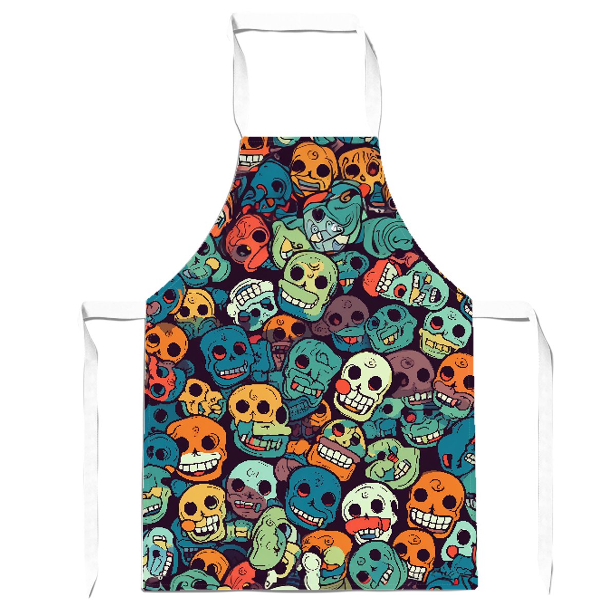 Smiling Skulls Pattern Apron