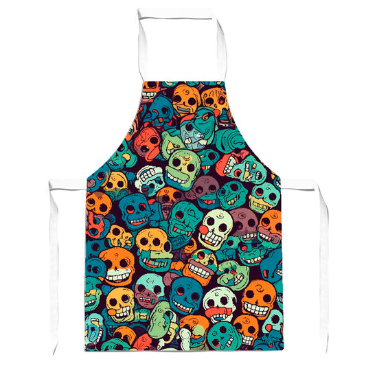 Smiling Skulls Pattern Apron