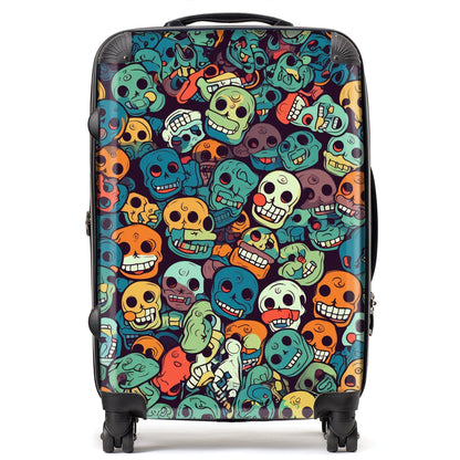 Smiling Skulls Pattern Suitcase