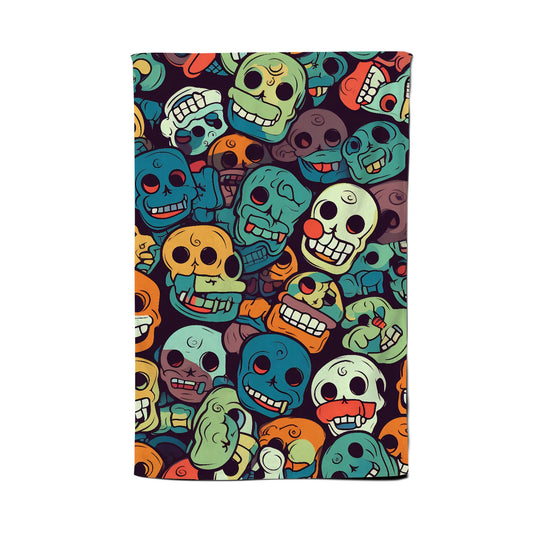 Smiling Skulls Pattern Tea Towel