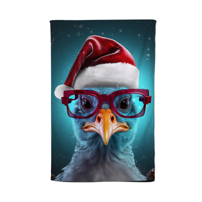 Turkey Wearing A Santa Hat Tea Towel