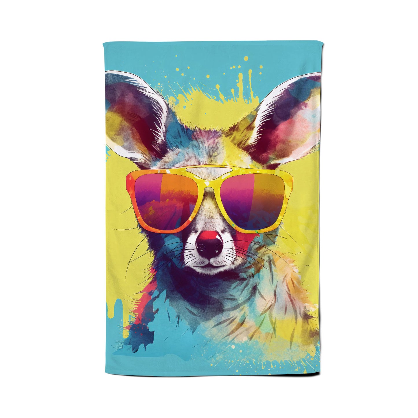 Splashart Wallaby In Glasses Tea Towel