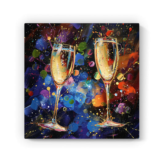 Splashart Champagne Flutes Canvas