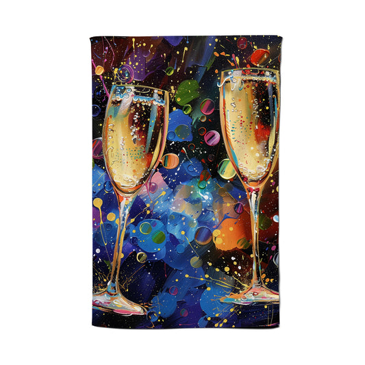 Splashart Champagne Flutes Tea Towel