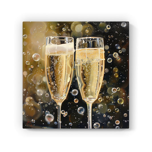 Splashart Bubbly Champagne Flues Canvas