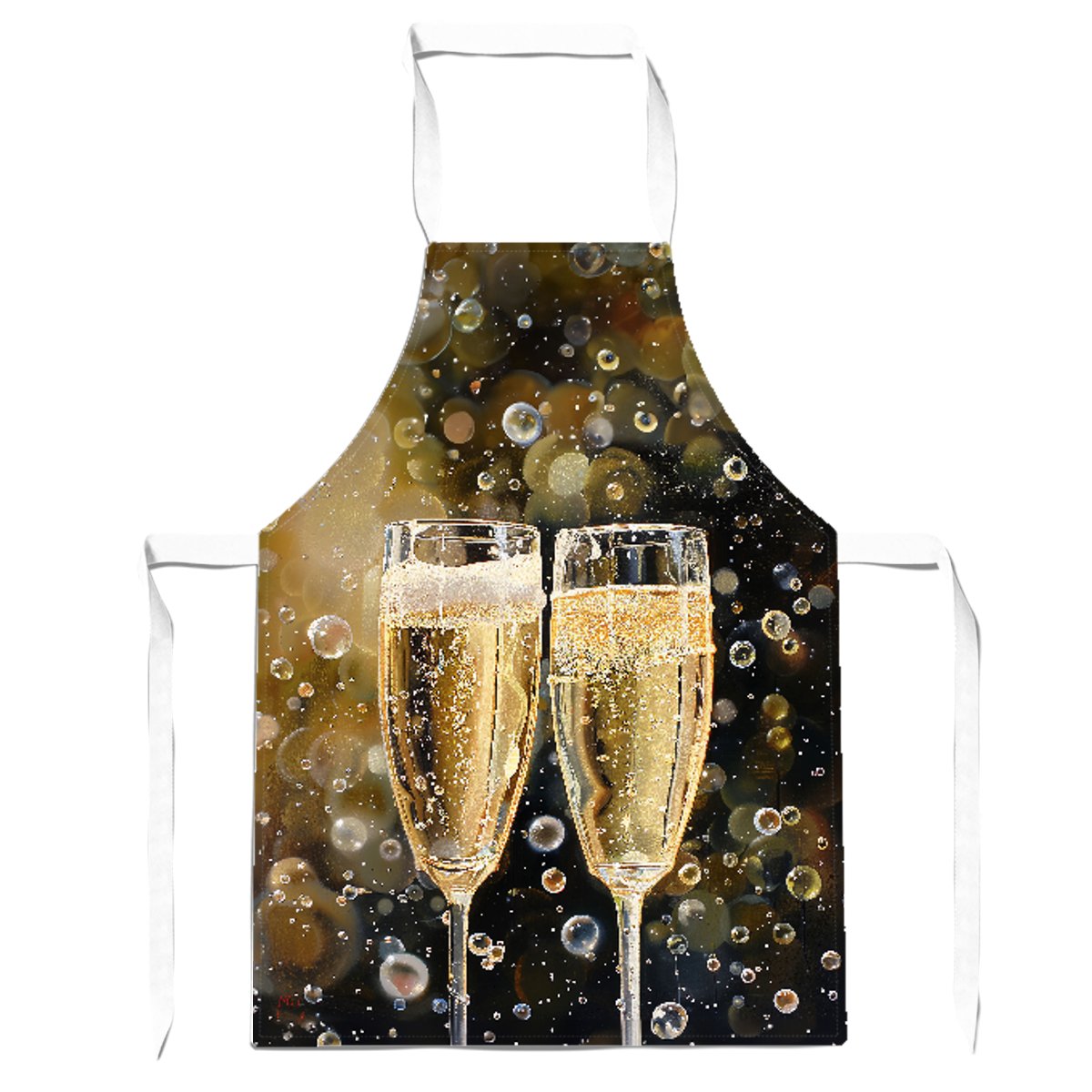 Splashart Bubbly Champagne Flues Apron