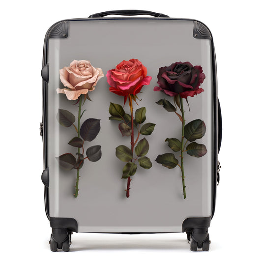 3 Red And Pink Roses Suitcase