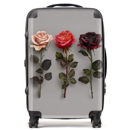 3 Red And Pink Roses Suitcase