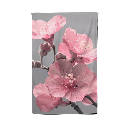 Delicate Pink Flowers Tea Towel