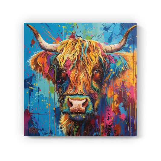 Splashart Highland Cow Canvas