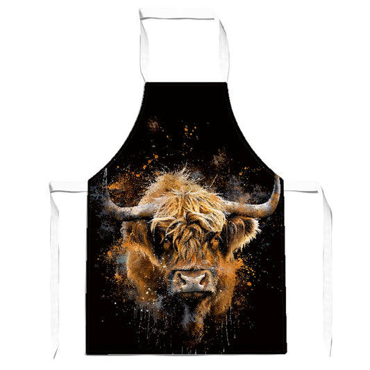 Bronze Splashart Highland Cow Apron