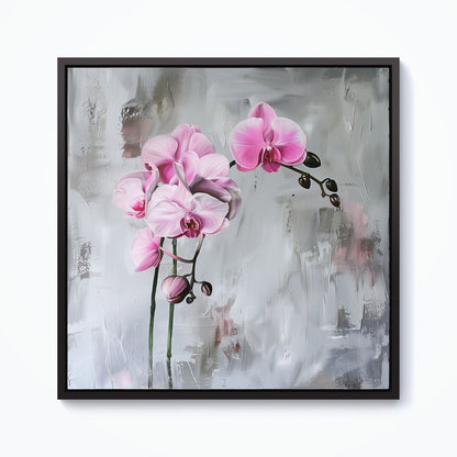 Pink Orchids Framed Canvas