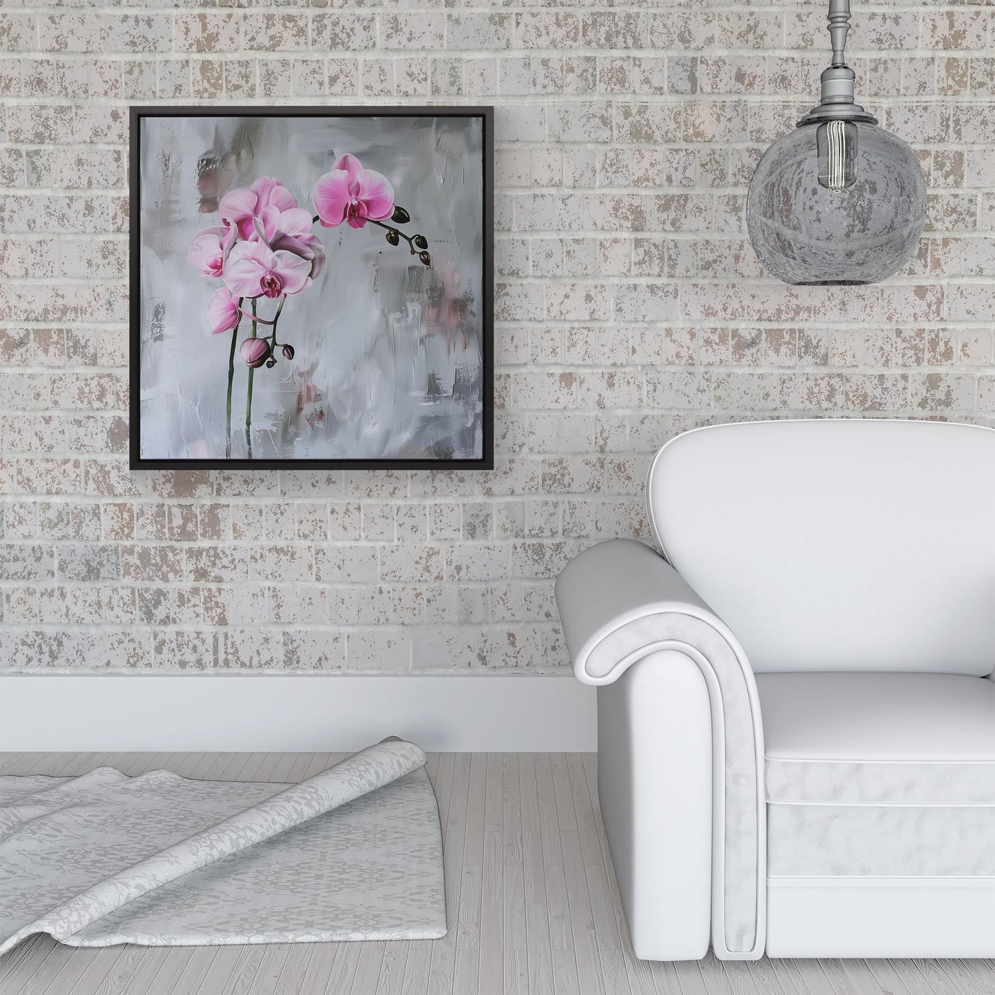 Pink Orchids Framed Canvas