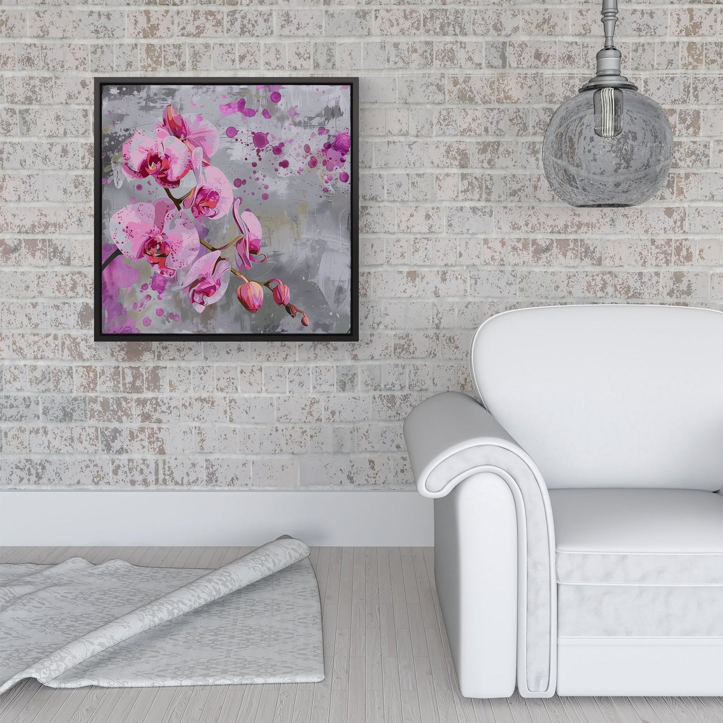 Orchids Splashart Framed Canvas