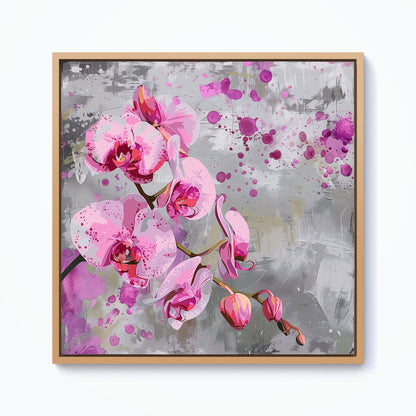 Orchids Splashart Framed Canvas