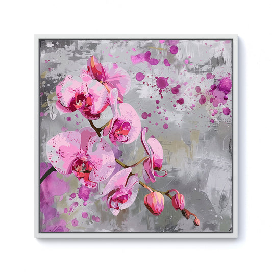 Orchids Splashart Framed Canvas