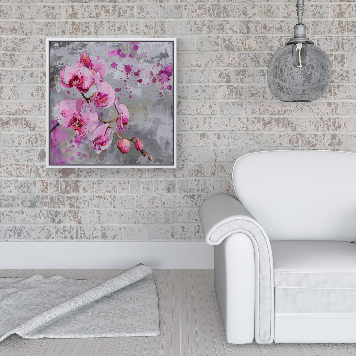 Orchids Splashart Framed Canvas