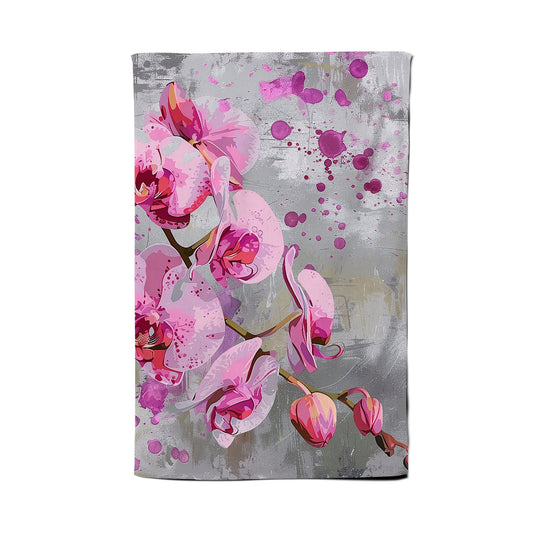 Orchids Splashart Tea Towel