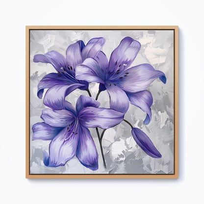 Purple Lilies Framed Canvas