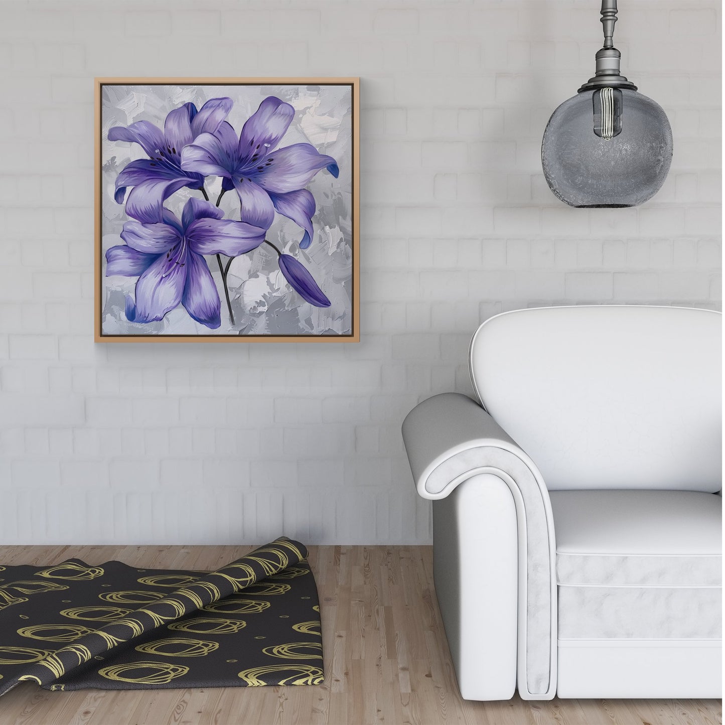 Purple Lilies Framed Canvas