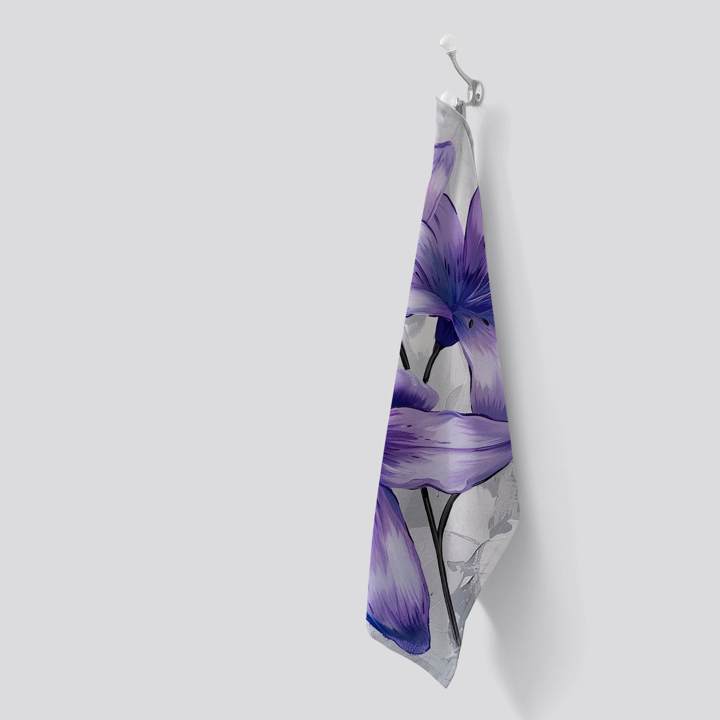 Purple Lilies Tea Towel