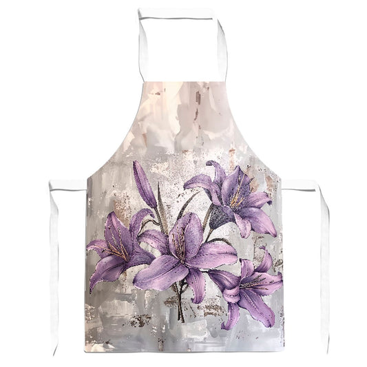 Purple Lilies In Bloom Apron