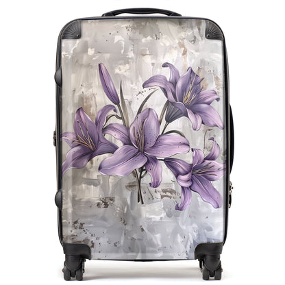 Purple Lilies In Bloom Suitcase