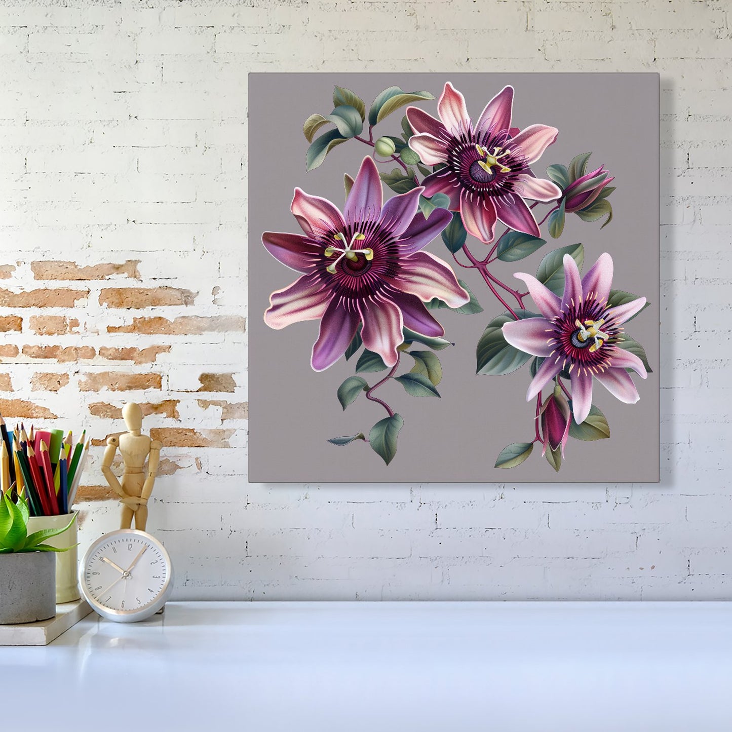 Purple Passion Flowers Canvas