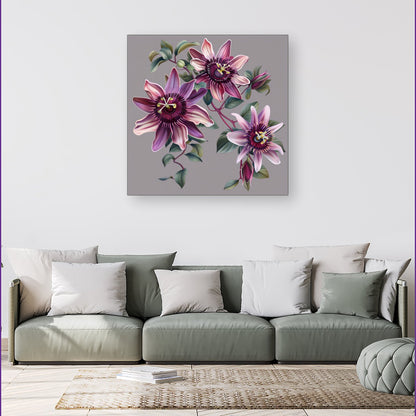 Purple Passion Flowers Canvas