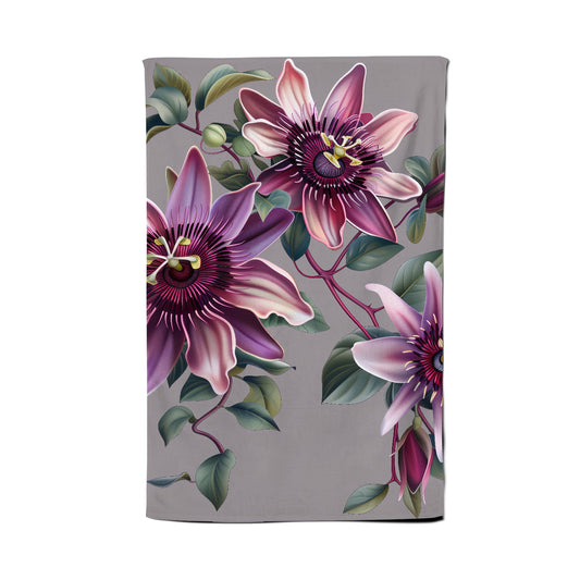 Purple Passion Flowers Tea Towel