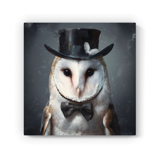 Owl In A Top Hat Canvas