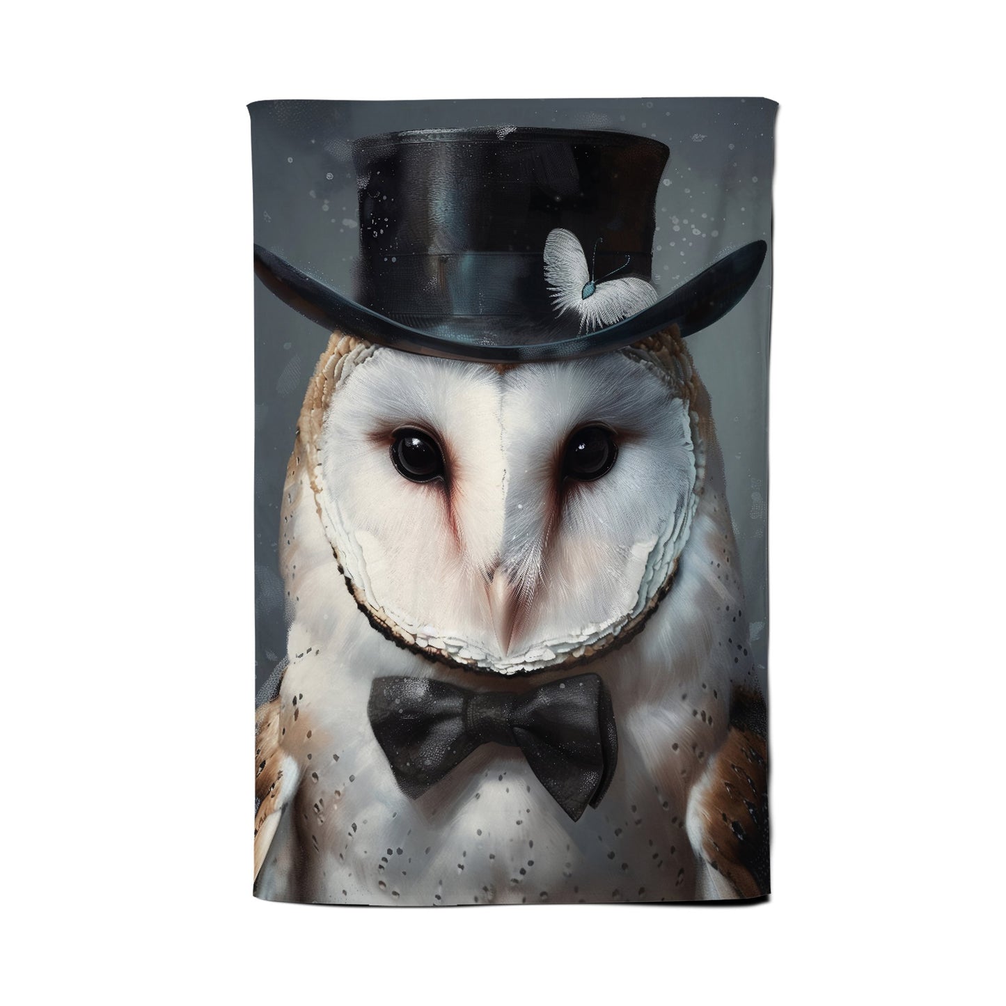 Owl In A Top Hat Tea Towel