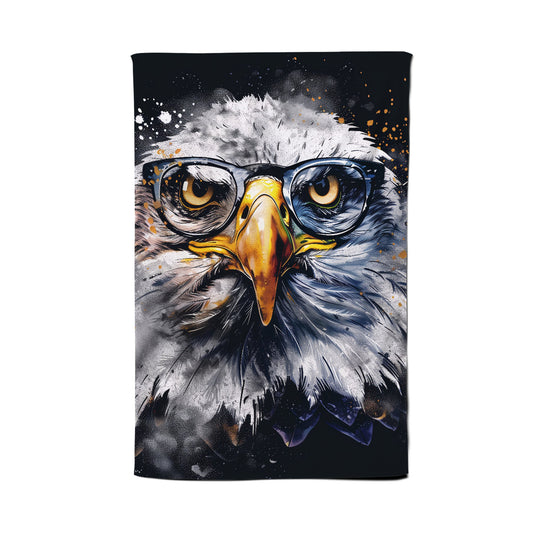 Eagle In Glasses Splashart Tea Towel