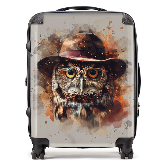 Owl With Hat And Glasses Suitcase