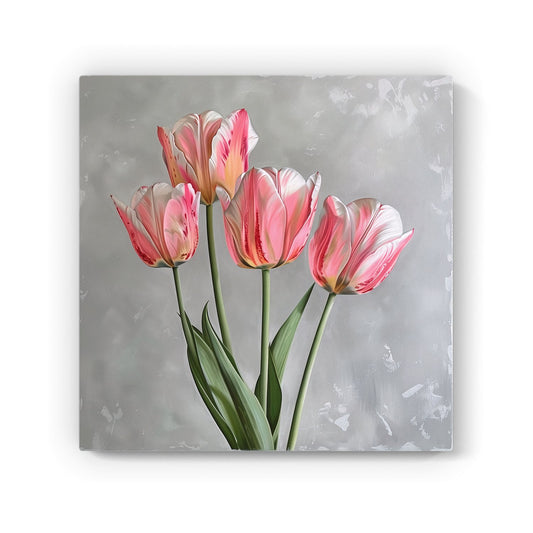 Painted Pink Tulips Canvas