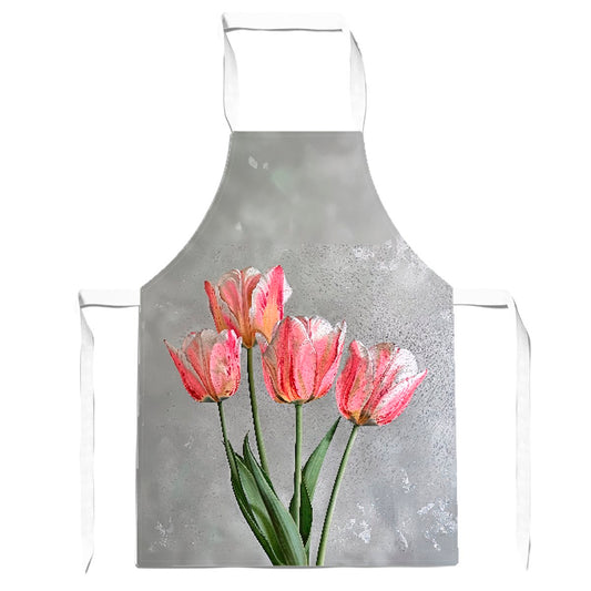 Painted Pink Tulips Apron