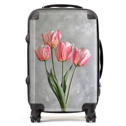 Painted Pink Tulips Suitcase