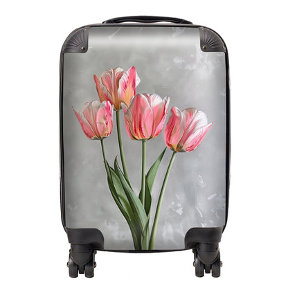 Painted Pink Tulips Suitcase