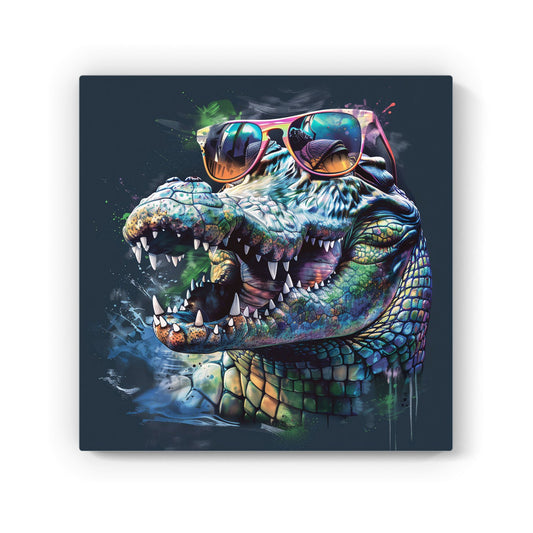 Crocodile In Glasses Splashart Canvas