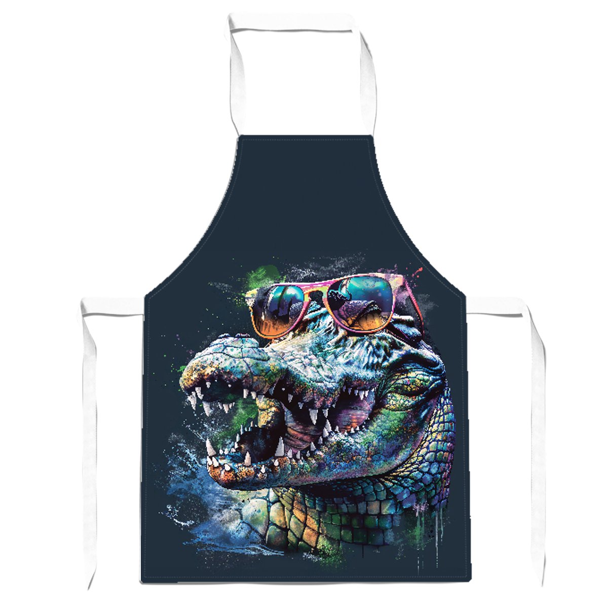 Crocodile In Glasses Splashart Apron