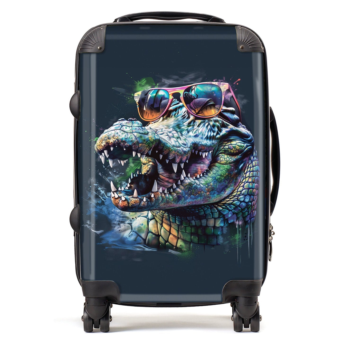 Crocodile In Glasses Splashart Suitcase