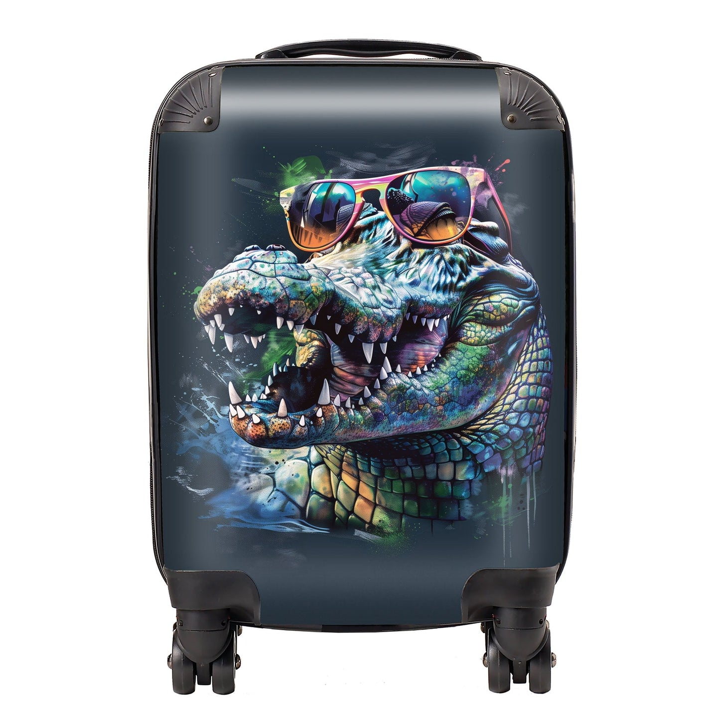 Crocodile In Glasses Splashart Suitcase