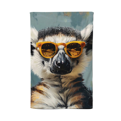 Lemur In Glasses Tea Towel