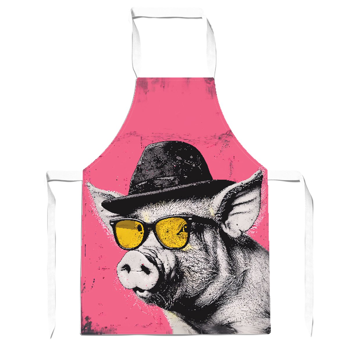 Pig In A Hat And Glasses Apron