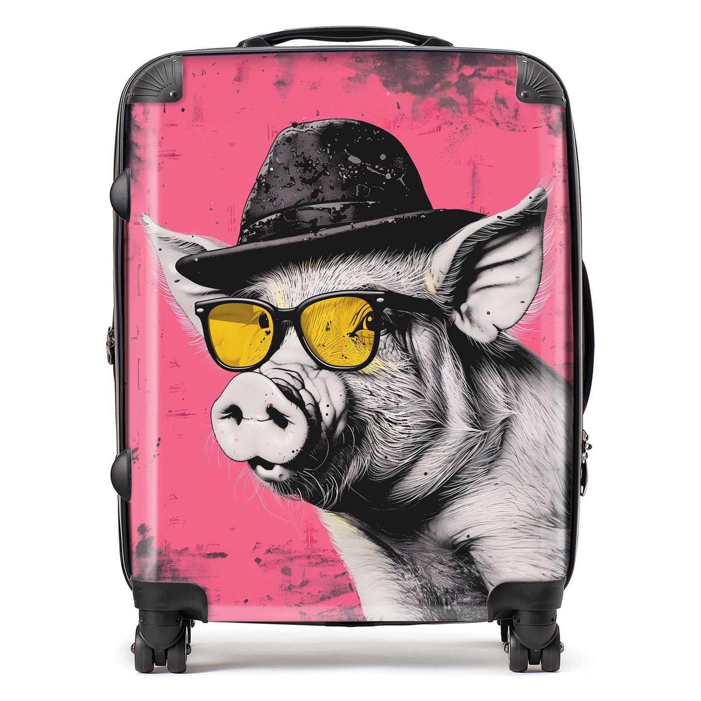 Pig In A Hat And Glasses Suitcase