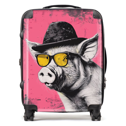 Pig In A Hat And Glasses Suitcase