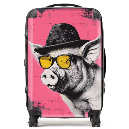 Pig In A Hat And Glasses Suitcase