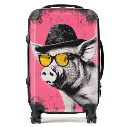 Pig In A Hat And Glasses Suitcase