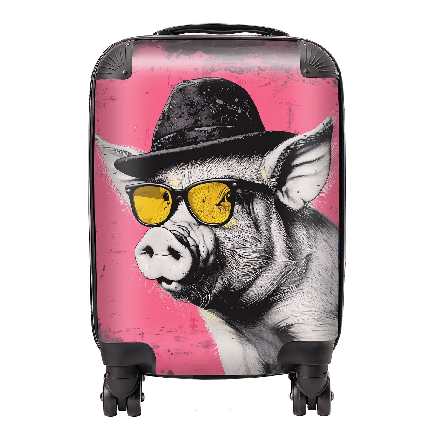 Pig In A Hat And Glasses Suitcase