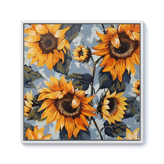 Sunflowers On A Sunny Day Framed Canvas